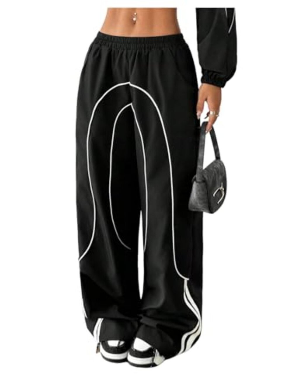 Women's Y2K Wide Leg Baggy Sweatpants Low Rise Parachute Pants